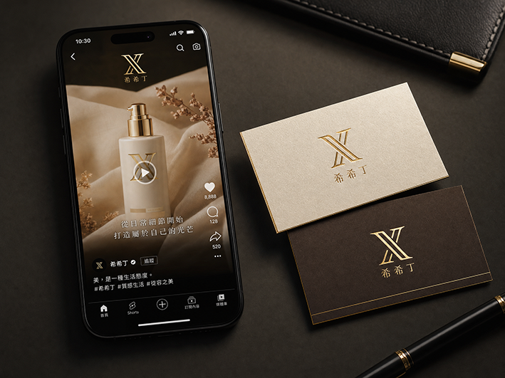 品牌廣告短影片與名片視覺整合,將 LOGO 與文案延伸到動態與數位媒體