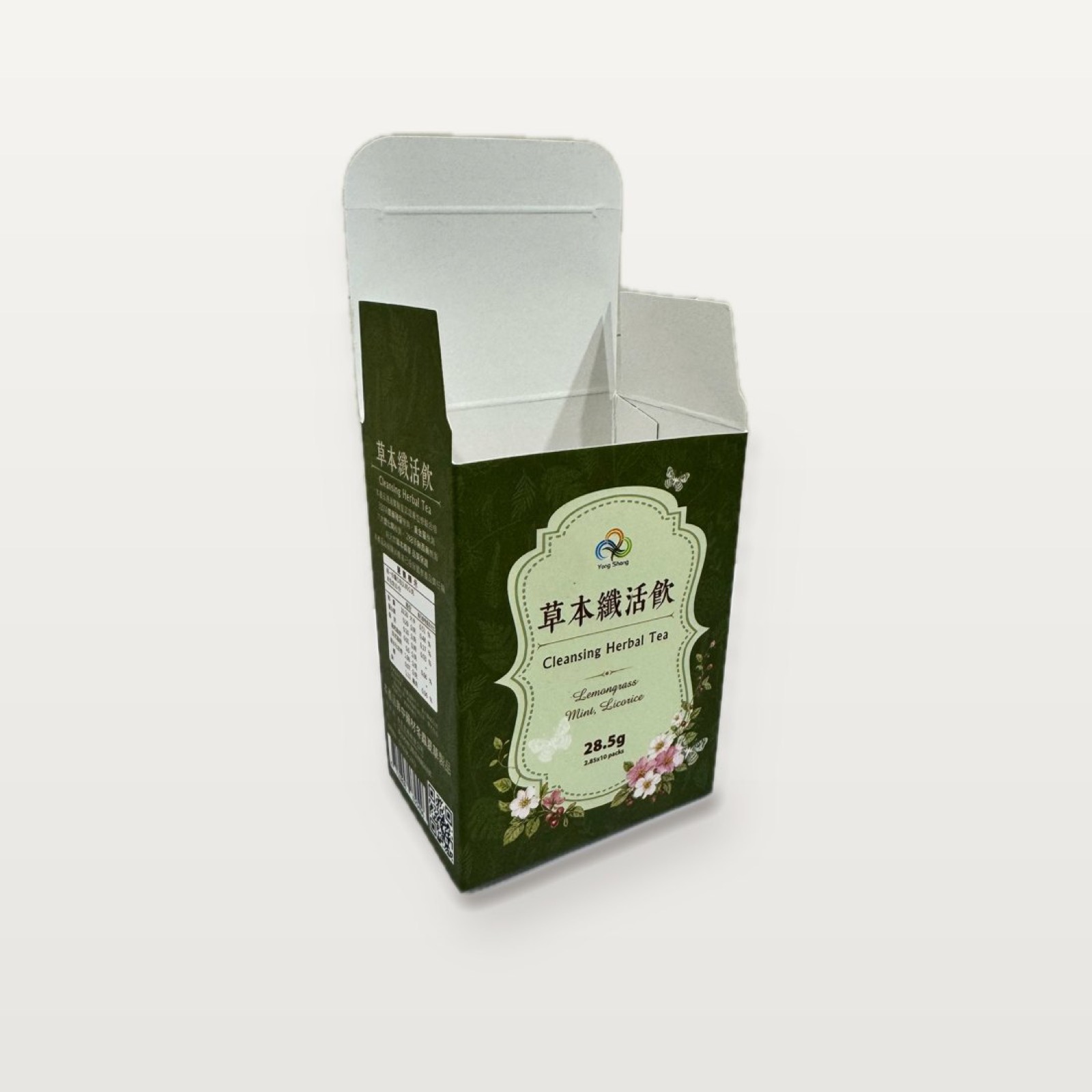 茶包紙盒 上蓋打開的樣子
