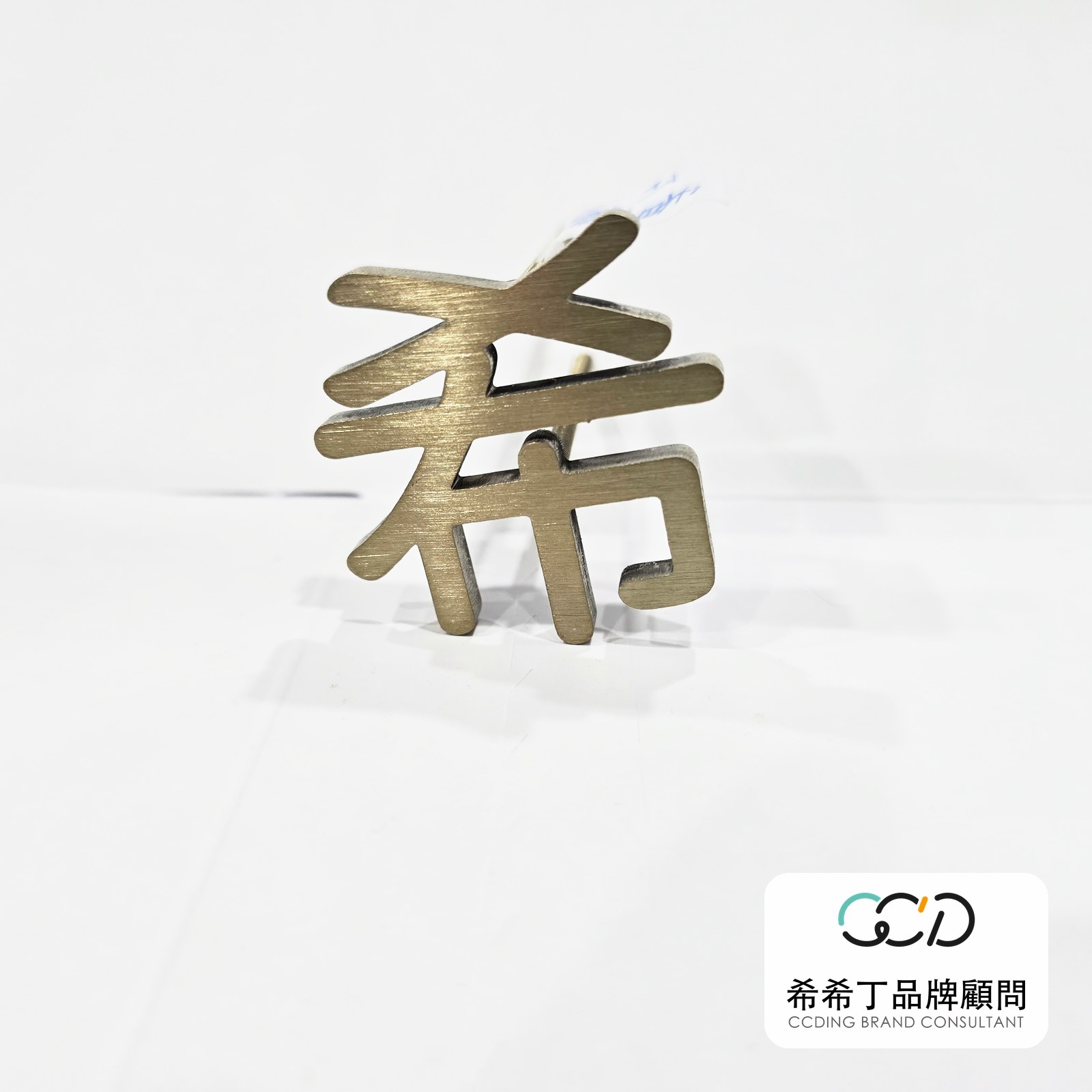 髮絲紋香檳金不鏽鋼字實拍